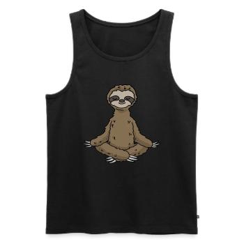Yoga Faultier Meditation Yogi Namaste Geschenk - Männer Premium Bio Tank Top - Schwarz - Vorne - AI Model Male 178 light (178cm)