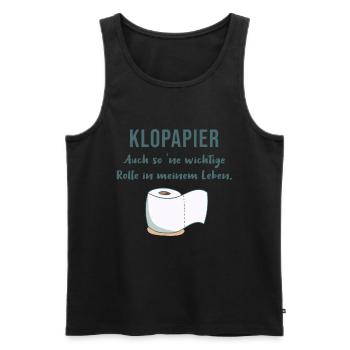 Klopapier - auch so ne wichtige Rolle... lustig - Männer Premium Bio Tank Top - Schwarz - Vorne - AI Model Male 178 light (178cm)