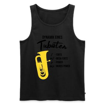 Dynamik eines Tubisten, lustiges Tuba Geschenk - Männer Premium Bio Tank Top - Schwarz - Vorne - Michal (187cm)