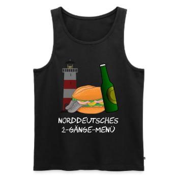 Norddeutsches 2-Gänge-Menü - Männer Premium Bio Tank Top - Schwarz - Vorne - AI Model Male 178 light (178cm)