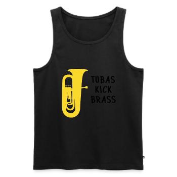 Tuba - Tubas kick laiton, cadeau drôle pour fanfare - Débardeur bio Premium Homme - noir - Devant - Michal (187cm)