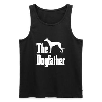 The Dogfather, Funny Greyhound Gift, Dog - Men's Premium Organic Tank Top - black - Front - AI Model Male 178 light (178cm)