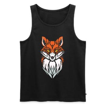 Tribal Fox - Wild Animal Art - Exotische Tiere - Männer Premium Bio Tank Top - Schwarz - Vorne - AI Model Male 178 light (178cm)