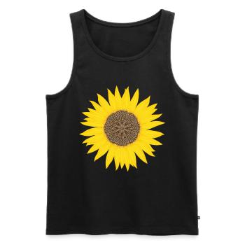 Fleur de tournesol graphique puissance beauté - Débardeur bio Premium Homme - noir - Devant - AI Model Male 178 light (178cm)