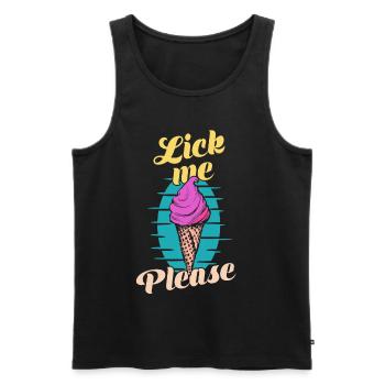 Leck mich bitte Eis Eiscreme Sommer - Männer Premium Bio Tank Top - Schwarz - Vorne - AI Model Male 178 light (178cm)