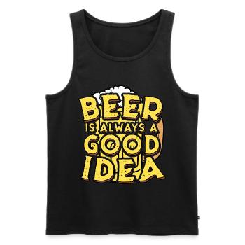 Bier eine gute Idee Saufen Bierkrug - Männer Premium Bio Tank Top - Schwarz - Vorne - AI Model Male 178 light (178cm)