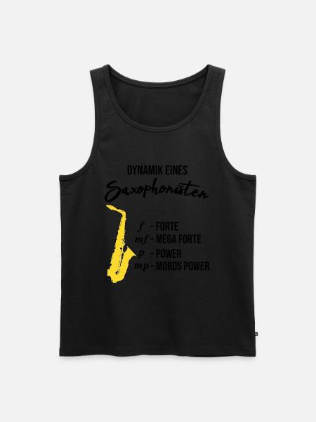 Dynamik eines Saxophonisten, lustig, Saxophon - Männer Premium Bio Tank Top - Schwarz