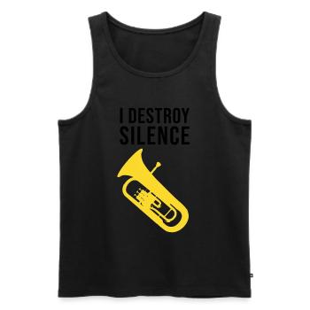 Euphonium - I DESTROY SILENCE - Débardeur bio Premium Homme - noir - Devant - Michal (187cm)