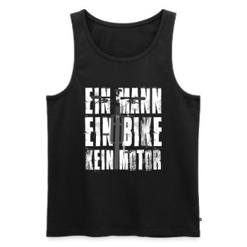 Ein Mann Bike kein Motor Fahrrad Mountainbike MTB - Männer Premium Bio Tank Top - Schwarz - Vorne - AI Model Male 178 light (178cm)