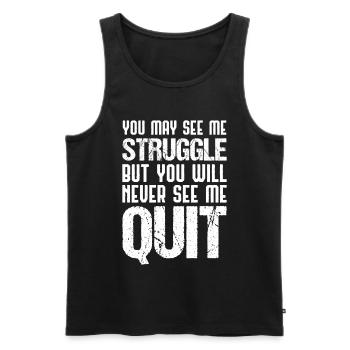 Workout Zitate Geschenk Motivational Inspirierend - Männer Premium Bio Tank Top - Schwarz - Vorne - AI Model Male 178 light (178cm)