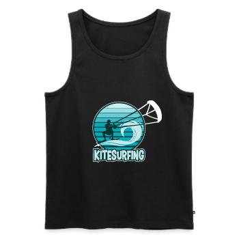 Kitesurfing Kitesurfing Surfing Wind Waves - Men's Premium Organic Tank Top - black - Front - AI Model Male 178 light (178cm)