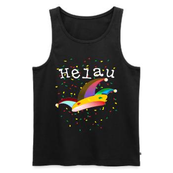 Helau Karneval - Fasching Narrenkappe - Männer Premium Bio Tank Top - Schwarz - Vorne - Michal (187cm)