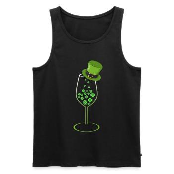 St Patricks Day Geschenk Wein Liebaber Trèfle - Débardeur bio Premium Homme - noir - Devant - Michal (187cm)