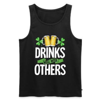 St Patricks Day Trinken Saufen Bier Party Geschenk - Männer Premium Bio Tank Top - Schwarz - Vorne - AI Model Male 178 light (178cm)