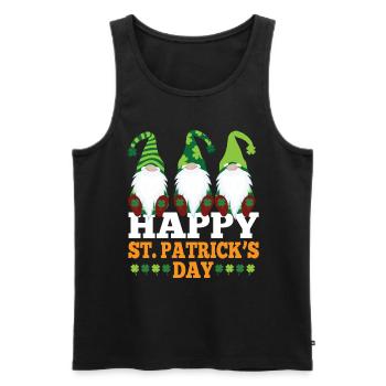 Happy St Patricks Day Irische Zwerge Kleeblatt - Männer Premium Bio Tank Top - Schwarz - Vorne - AI Model Male 178 light (178cm)