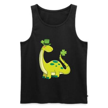 Doux dinosaures St Patricks Jour Dino enfants - Débardeur bio Premium Homme - noir - Devant - AI Model Male 178 light (178cm)