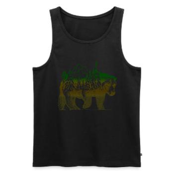 Bär Natur Landschaft Gebirge - Männer Premium Bio Tank Top - Schwarz - Vorne - AI Model Male 178 light (178cm)