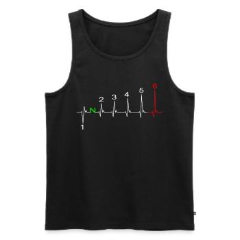 Heartbeat EKG line motorcycle gear shift 6 gear - Men's Premium Organic Tank Top - black - Front - AI Model Male 178 light (178cm)