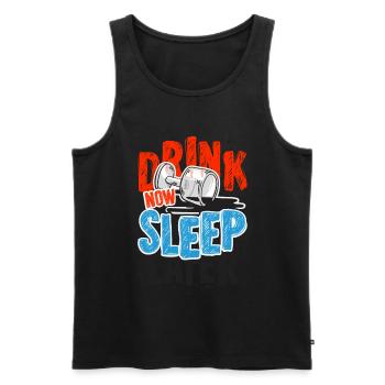 Drink Now - Men's Premium Organic Tank Top - black - Front - AI Model Male 178 light (178cm)