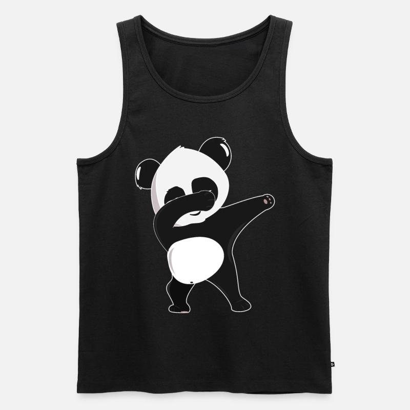 dabbing Panda - tanzender Pandabär Geschenkidee - Männer Premium Bio Tank Top - Schwarz