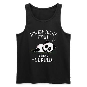 Ich bin nicht Faul ich hab Geduld - Männer Premium Bio Tank Top - Schwarz - Vorne - Michal (187cm)