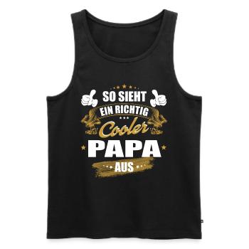 So sieht ein richtig cooler Papa aus, bester Papa - Männer Premium Bio Tank Top - Schwarz - Vorne - AI Model Male 178 light (178cm)