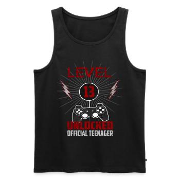 13. Geburtstag Gaming Geschenkidee Spruch Level 13 - Männer Premium Bio Tank Top - Schwarz - Vorne - Michal (187cm)