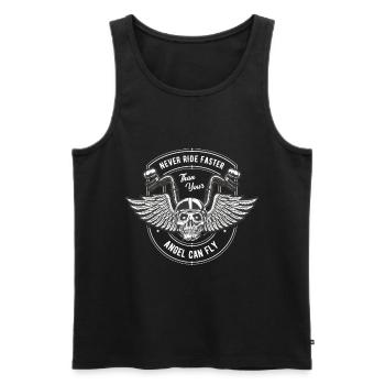 Motorcyclist biker shirt gift - Men's Premium Organic Tank Top - black - Front - Michal (187cm)