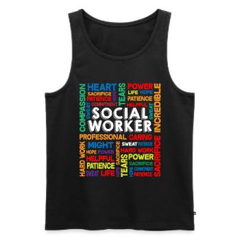 Social Work Month Social Worker Geschenk - Männer Premium Bio Tank Top - Schwarz - Vorne - AI Model Male 178 light (178cm)