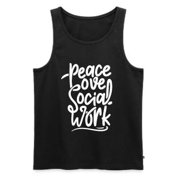 Peace Love Social Work Geschenk für Sozialarbeiter - Männer Premium Bio Tank Top - Schwarz - Vorne - AI Model Male 178 light (178cm)