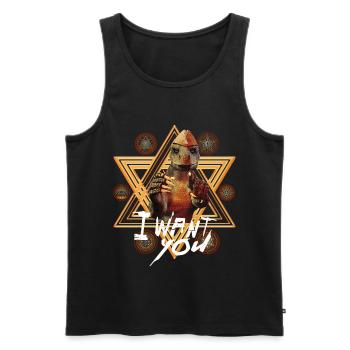 Reptilians Illuminati Aliens - Men's Premium Organic Tank Top - black - Front - AI Model Male 178 light (178cm)