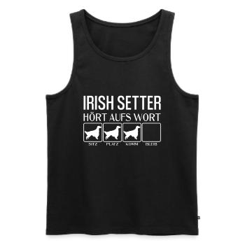 Irish Setter - Hört aufs Wort - lustig, Hunde - Männer Premium Bio Tank Top - Schwarz - Vorne - AI Model Male 178 light (178cm)