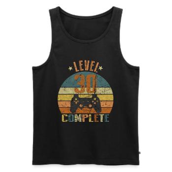 30. Geburtstag Gamer lvl 30 Jahre Geschenk - Männer Premium Bio Tank Top - Schwarz - Vorne - AI Model Male 178 light (178cm)
