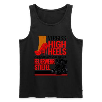 Prinzessin Frau Feuerwehr Stiefel High Heels - Männer Premium Bio Tank Top - Schwarz - Vorne - Michal (187cm)
