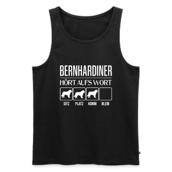 Bernhardiner - Hört aufs Wort - lustig, Geschenk - Männer Premium Bio Tank Top - Schwarz - Vorne - Michal (187cm)