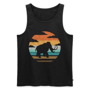 Vintage Sunset Mammut Geschenk - Männer Premium Bio Tank Top - Schwarz - Vorne - Michal (187cm)