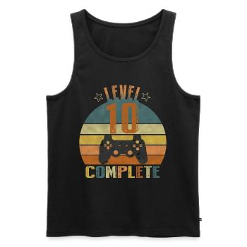 10 Geburtstag Gamer 10 Jahre Geschenk - Männer Premium Bio Tank Top - Schwarz - Vorne - AI Model Male 178 light (178cm)