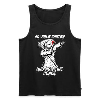 Dabbing Sensenmann Sense Tod Halloween Spruch - Männer Premium Bio Tank Top - Schwarz - Vorne - Michal (187cm)