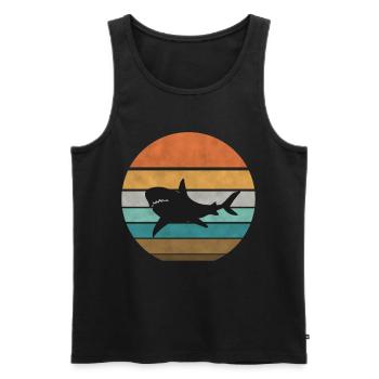 retro shark costume megalodon shark - Men's Premium Organic Tank Top - black - Front - Michal (187cm)