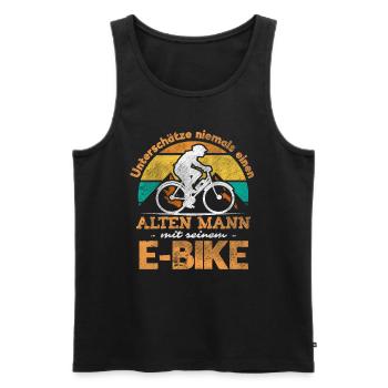 Old Man EBike MountainBiker Men Gift - Men's Premium Organic Tank Top - black - Front - AI Model Male 178 light (178cm)