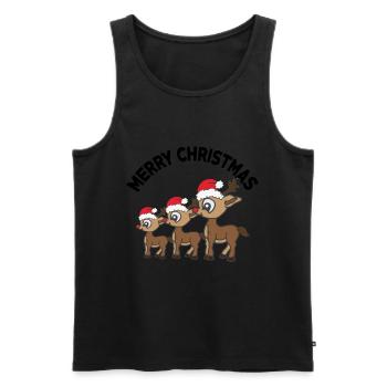Famille de rennes fête joyeux Noël joyeux Noël - Débardeur bio Premium Homme - noir - Devant - AI Model Male 178 light (178cm)