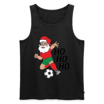 Santa Claus Santa Claus plays soccer Ho Ho Ho - Men's Premium Organic Tank Top - black - Front - AI Model Male 178 light (178cm)