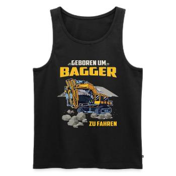 Bagger Baumaschinen Baggerfahrer Geschenkidee - Männer Premium Bio Tank Top - Schwarz - Vorne - AI Model Male 178 light (178cm)