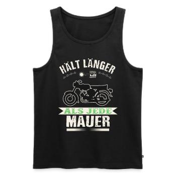 Moped s50 s51Hält länger als jede Mauer Simme - Männer Premium Bio Tank Top - Schwarz - Vorne - AI Model Male 178 light (178cm)