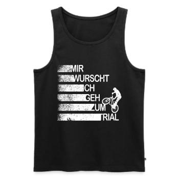 Mir Egal Wurscht Trial Mountainbike BMX Biker - Männer Premium Bio Tank Top - Schwarz - Vorne - AI Model Male 178 light (178cm)