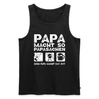 Papa Vatertag Hobby Gitarre Musik Grillen Bier - Männer Premium Bio Tank Top - Schwarz - Vorne - AI Model Male 178 light (178cm)