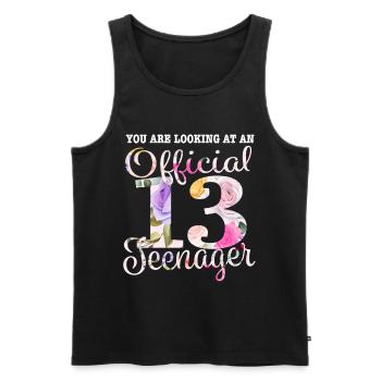 Offizielle Teenager 13. Geburtstag 13 Jahre alt - Männer Premium Bio Tank Top - Schwarz - Vorne - AI Model Male 178 light (178cm)