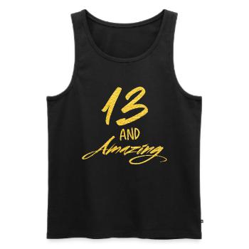 13 und erstaunlich 13 Jahre alt 13. Geburtstag - Männer Premium Bio Tank Top - Schwarz - Vorne - AI Model Male 178 light (178cm)