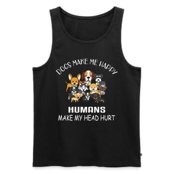 Dogs make me happy - dogs - Men's Premium Organic Tank Top - black - Front - Michal (187cm)