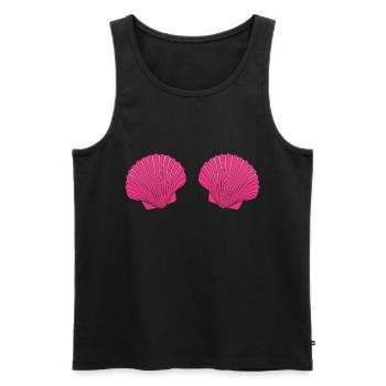 Seashell bikini mermaid mermaid costume funny - Men's Premium Organic Tank Top - black - Front - AI Model Male 178 light (178cm)